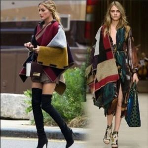 Runway color block cape